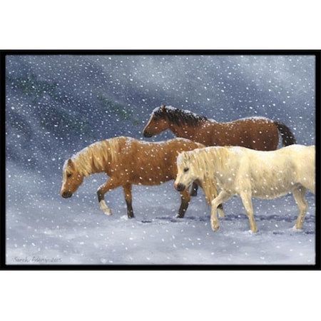Carolines Treasures Carolines Treasures ASA2197JMAT Seeking Shelter Horses Indoor or Outdoor Mat; 24 x 36 ASA2197JMAT